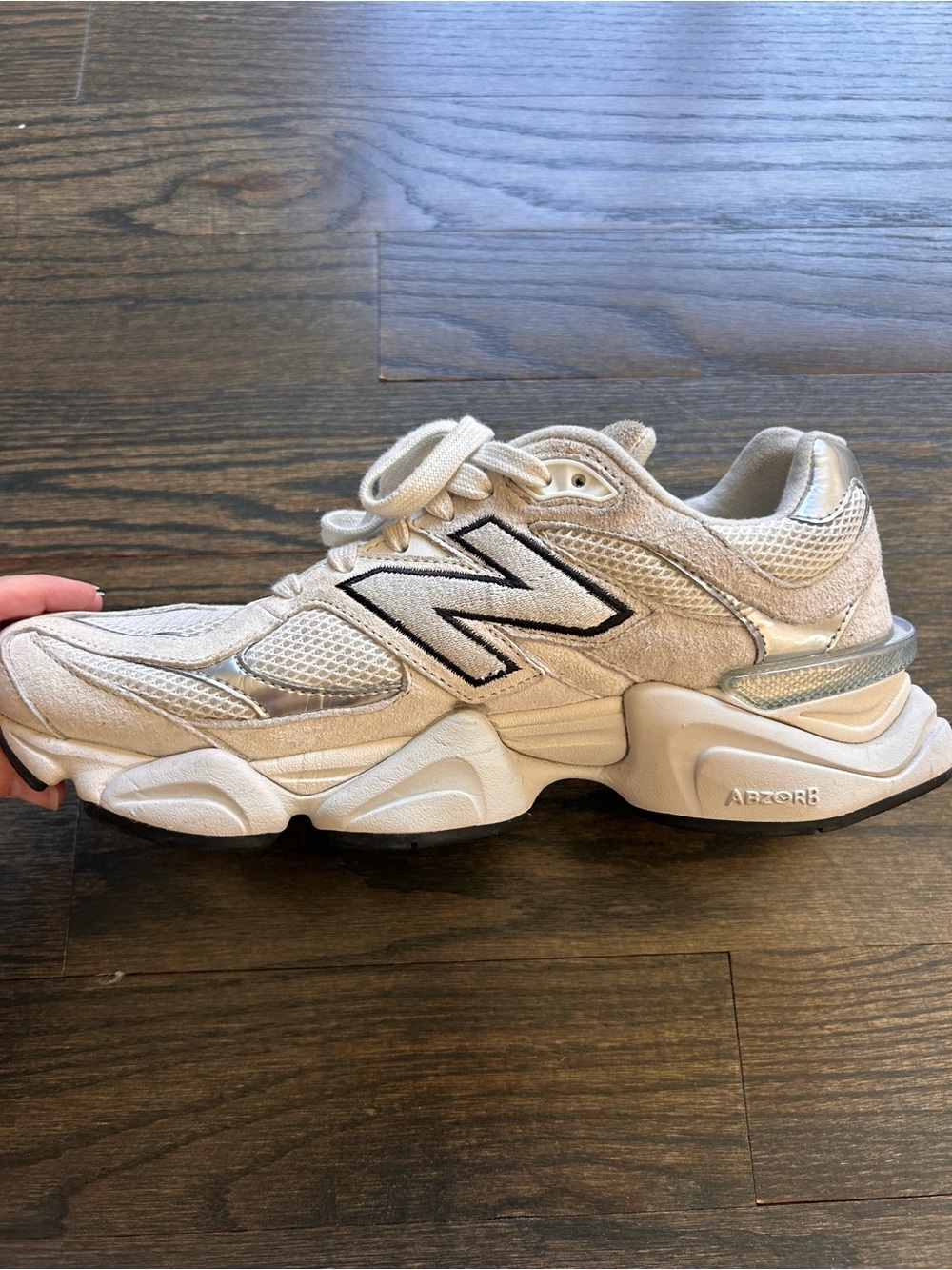 New Balance 9060 Cream/Light Gray Athletic Sneaker